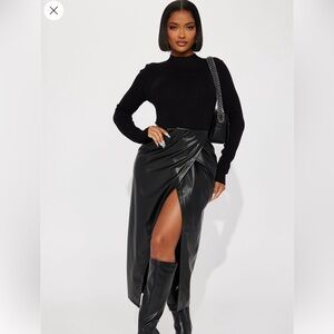 Fashion nova willow faux leather maxi dress
